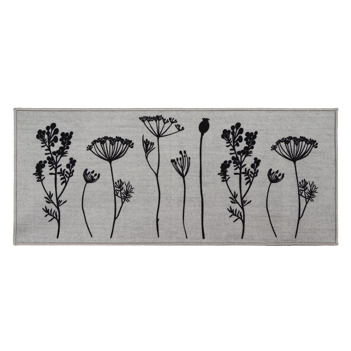 Tapis de cuisine ou de couloir effet laine à motifs de fleurs sauvages