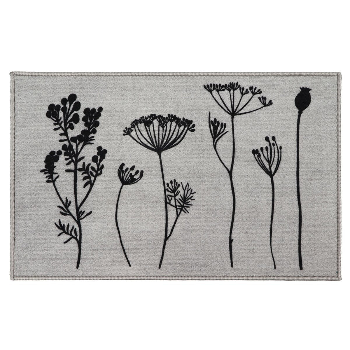 Tapis de cuisine ou de couloir effet laine à motifs de fleurs sauvages
