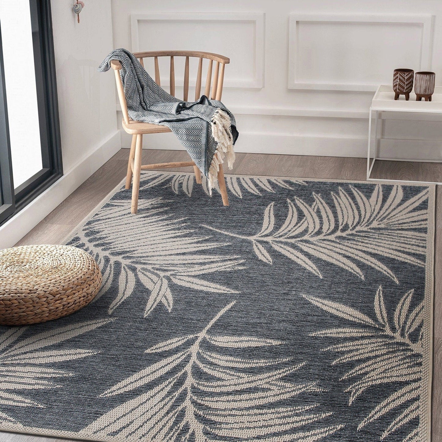 Tapis d'intérieur/extérieur contemporain à motif floral World Rug Gallery