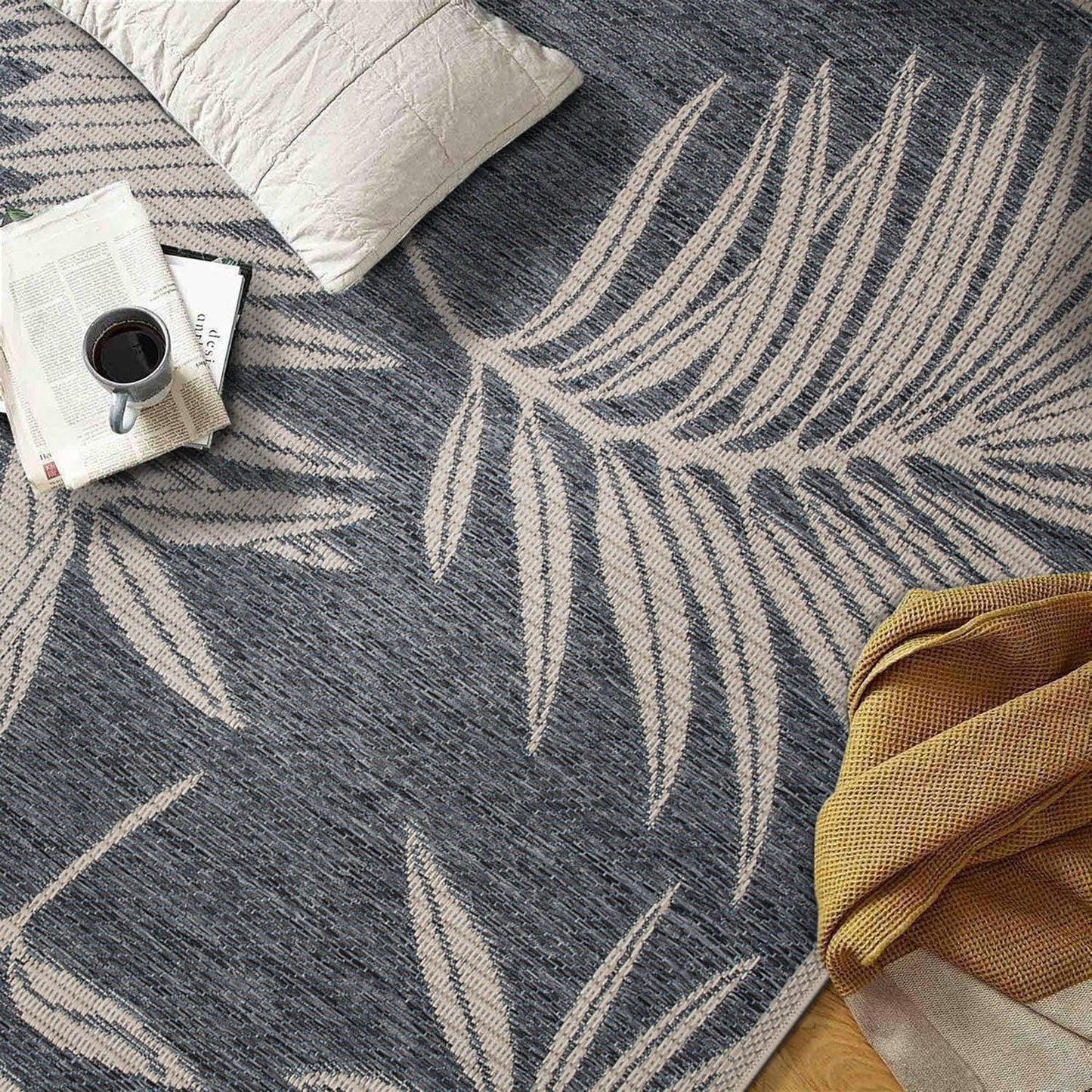 Tapis d'intérieur/extérieur contemporain à motif floral World Rug Gallery