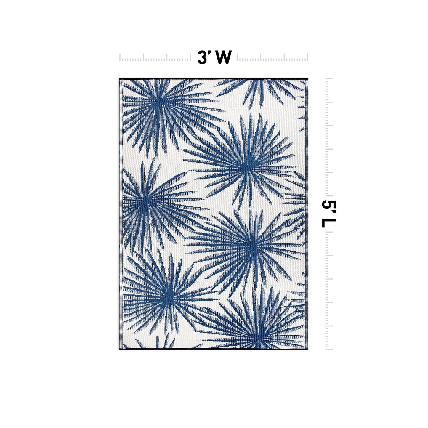 Tapis d'extérieur réversibles en plastique recyclé à motif floral tropical de la World Rug Gallery