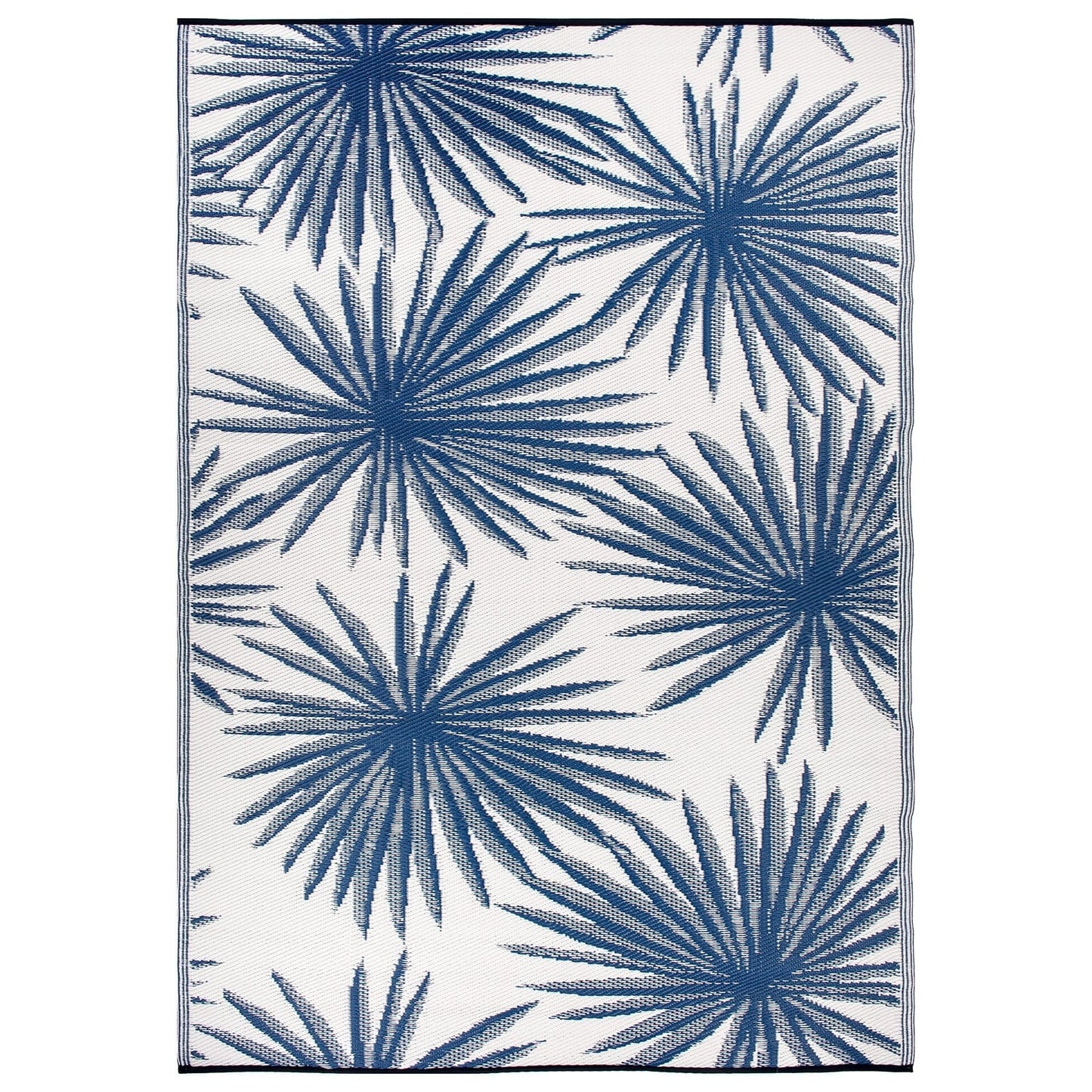 Tapis d'extérieur réversibles en plastique recyclé à motif floral tropical de la World Rug Gallery