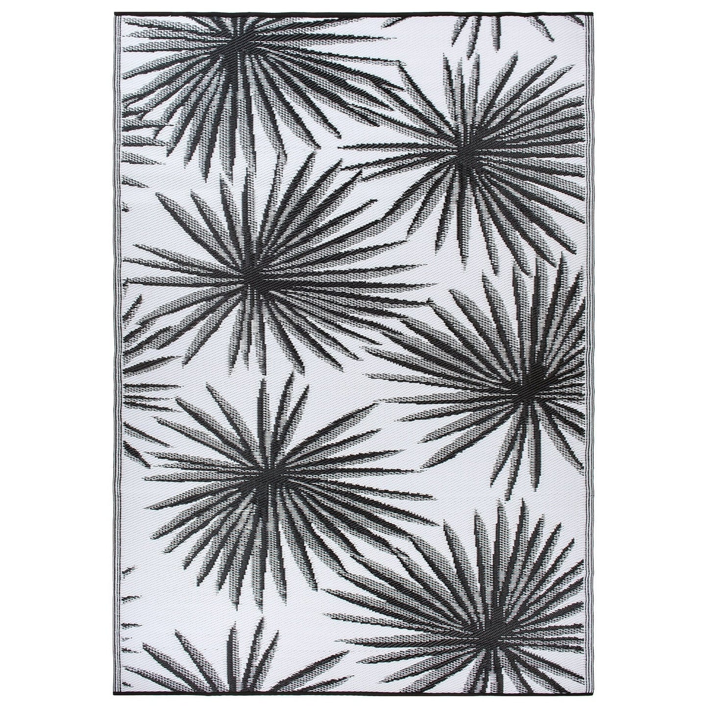 Tapis d'extérieur réversibles en plastique recyclé à motif floral tropical de la World Rug Gallery