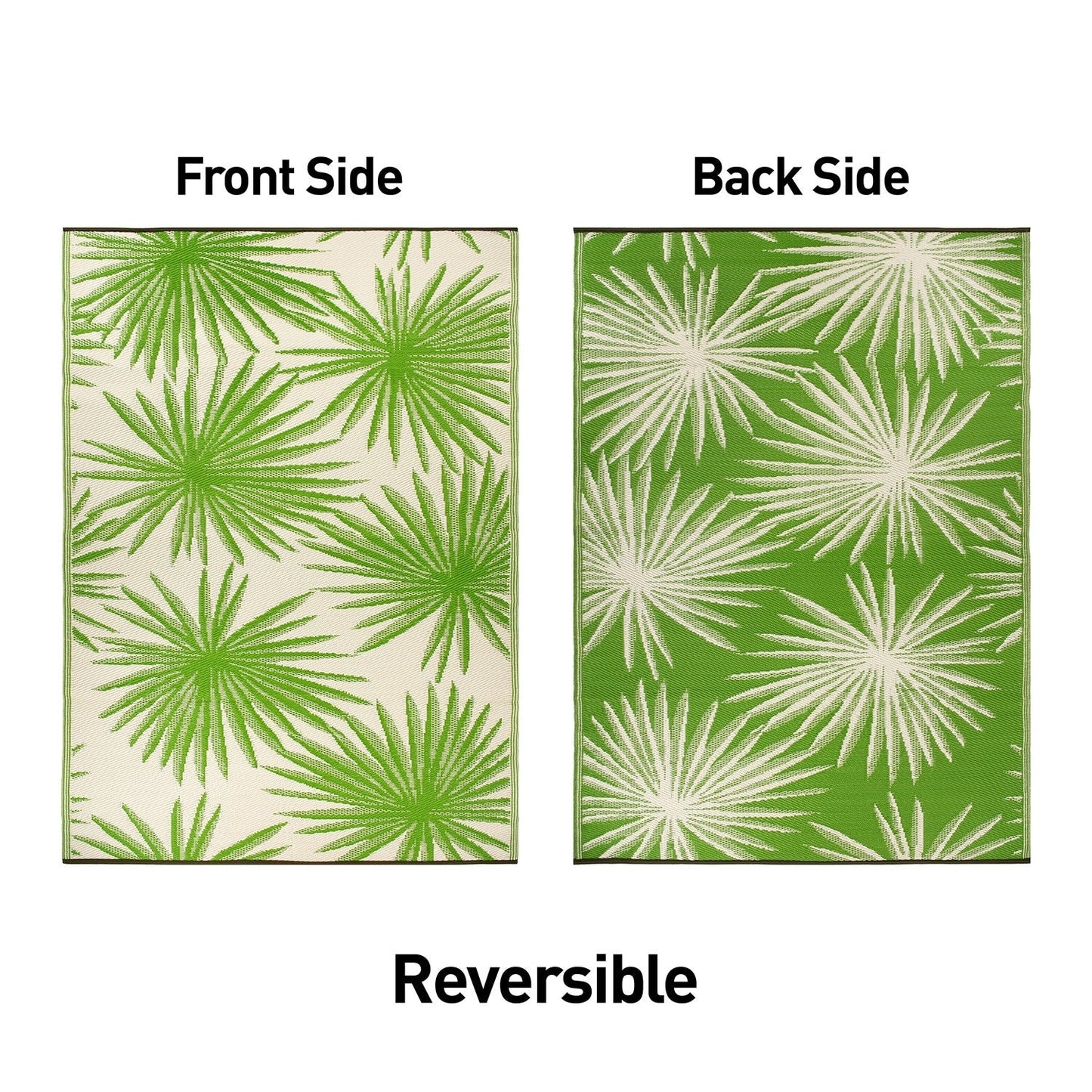 Tapis d'extérieur réversibles en plastique recyclé à motif floral tropical de la World Rug Gallery
