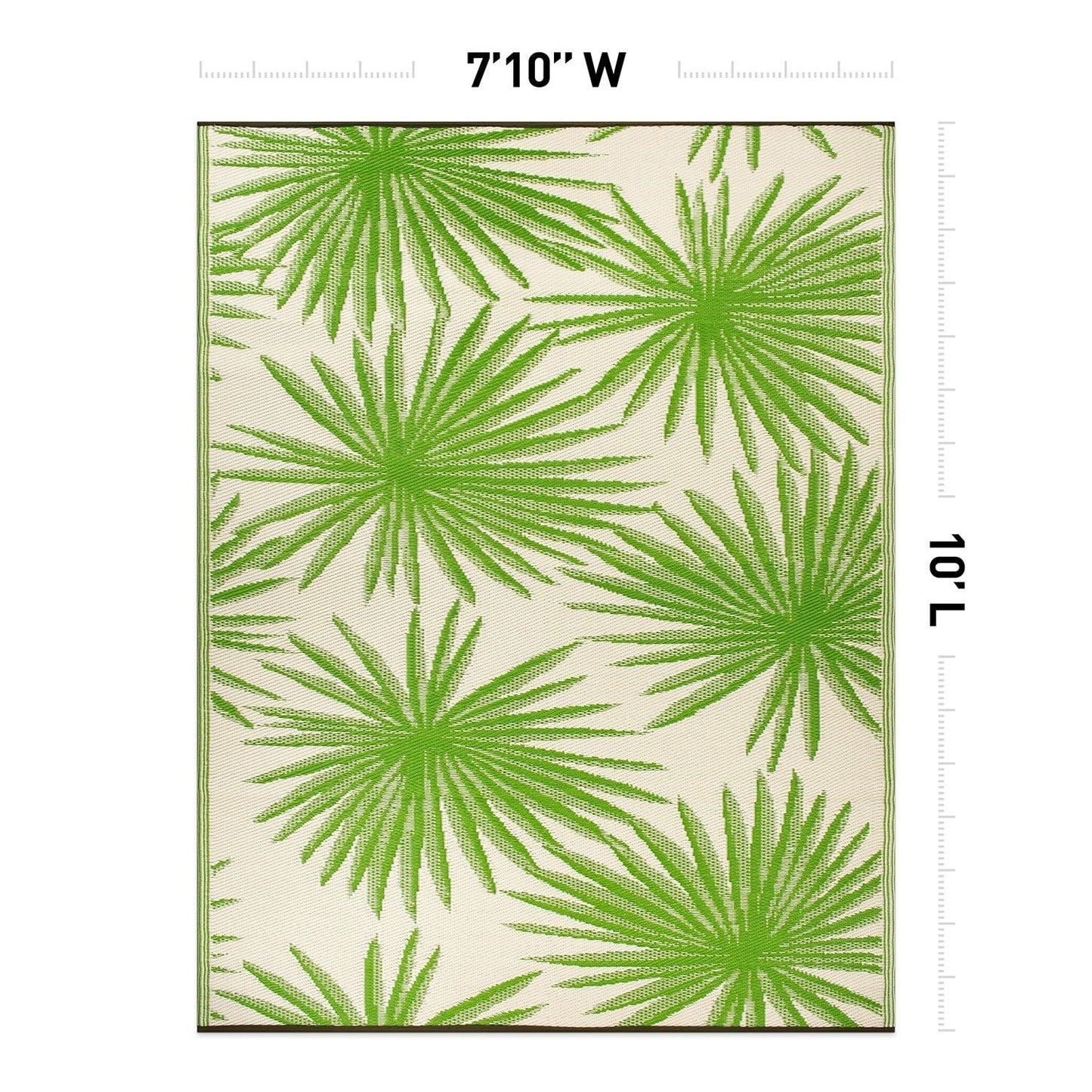Tapis d'extérieur réversibles en plastique recyclé à motif floral tropical de la World Rug Gallery