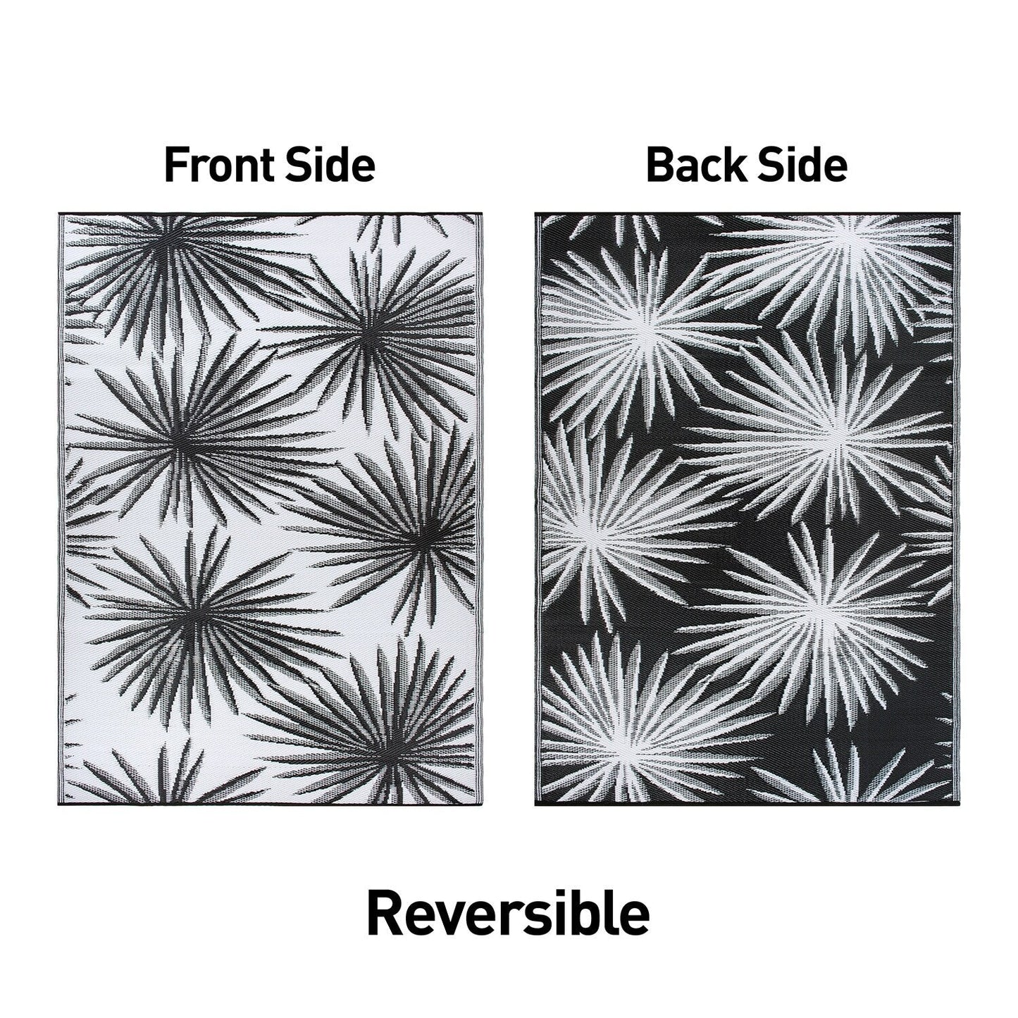 Tapis d'extérieur réversibles en plastique recyclé à motif floral tropical de la World Rug Gallery