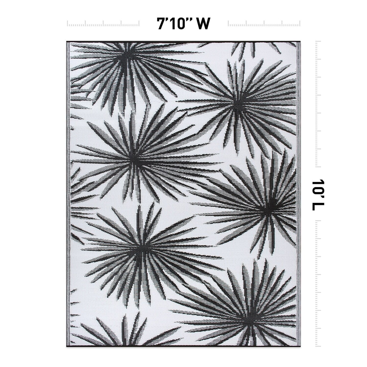 Tapis d'extérieur réversibles en plastique recyclé à motif floral tropical de la World Rug Gallery