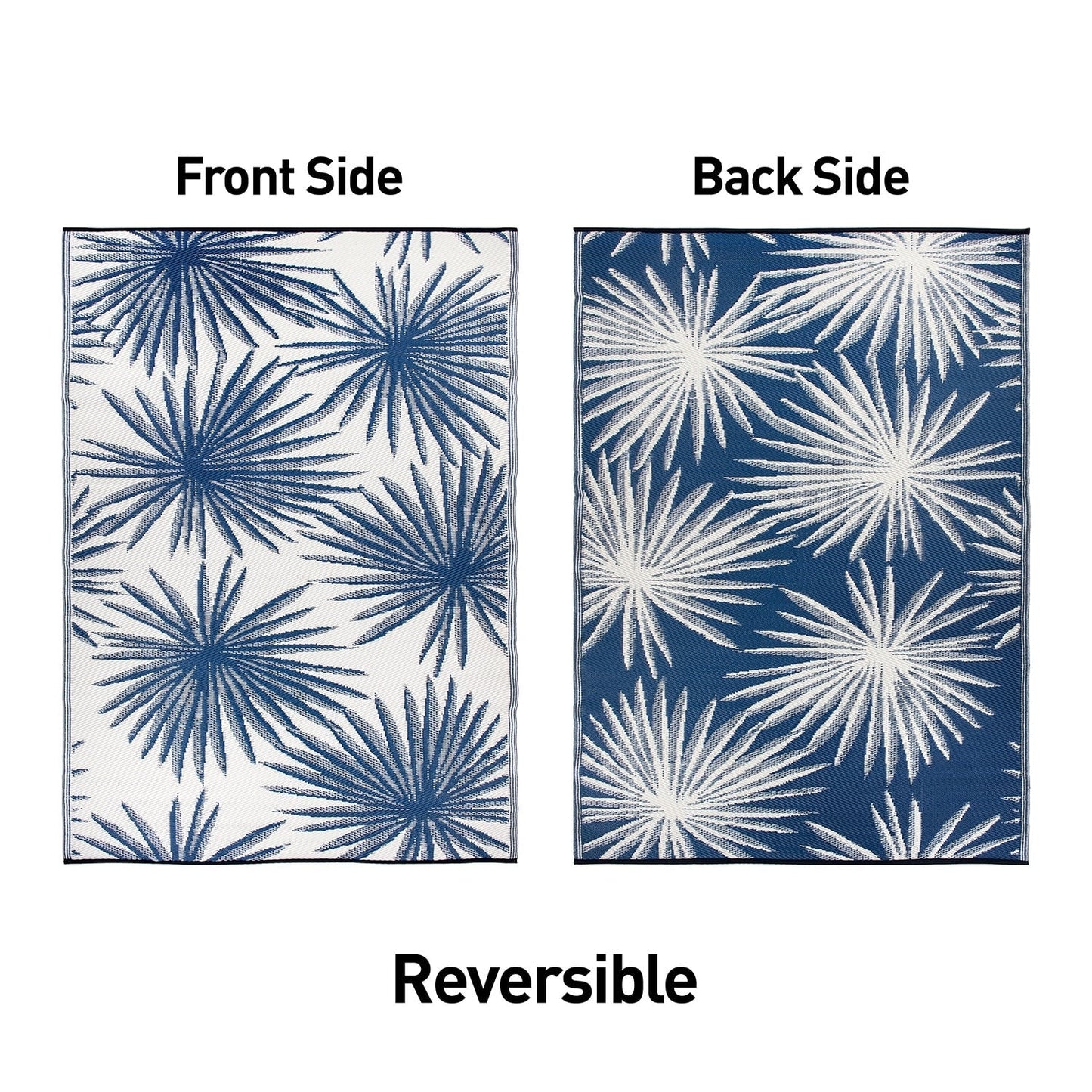 Tapis d'extérieur réversibles en plastique recyclé à motif floral tropical de la World Rug Gallery