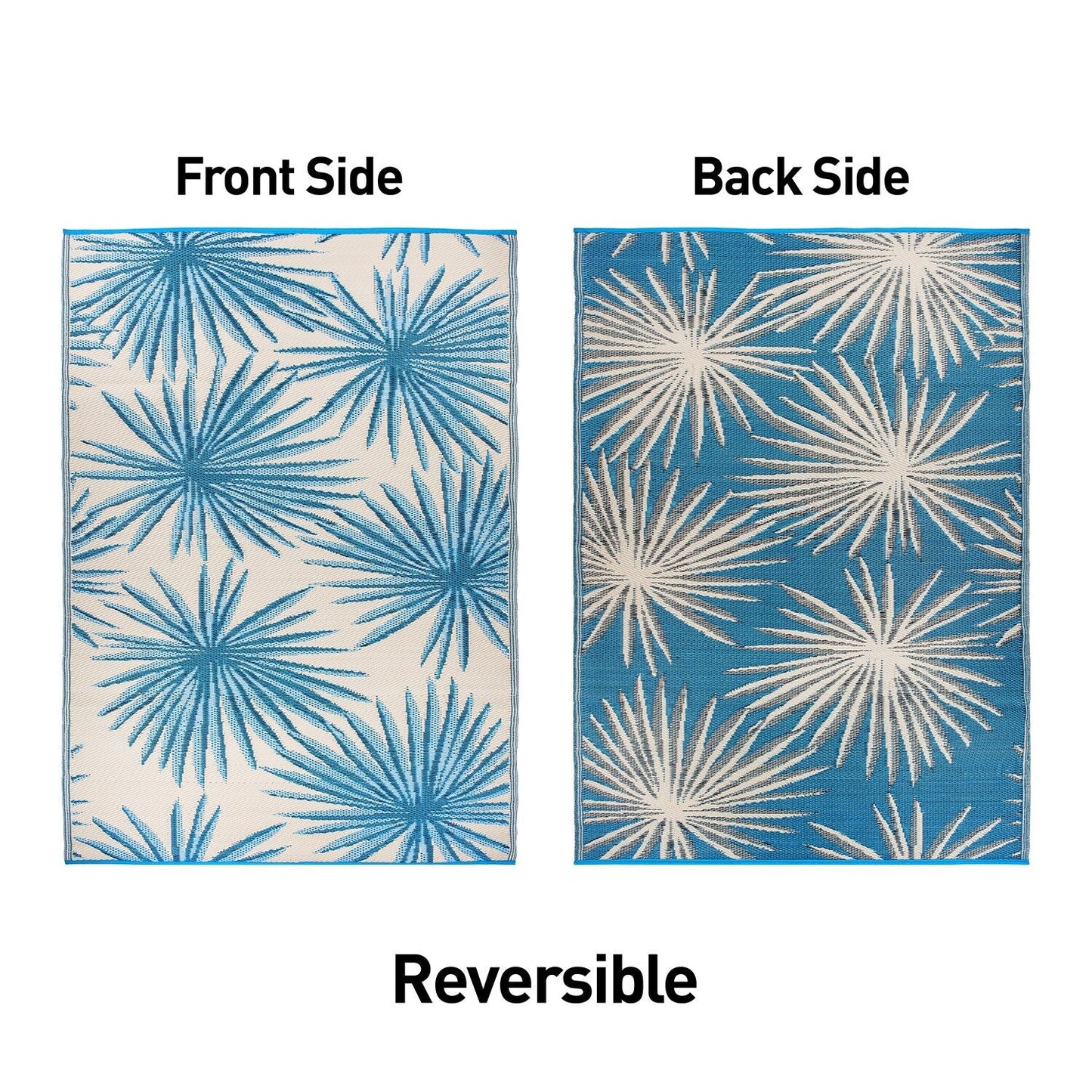 Tapis d'extérieur réversibles en plastique recyclé à motif floral tropical de la World Rug Gallery