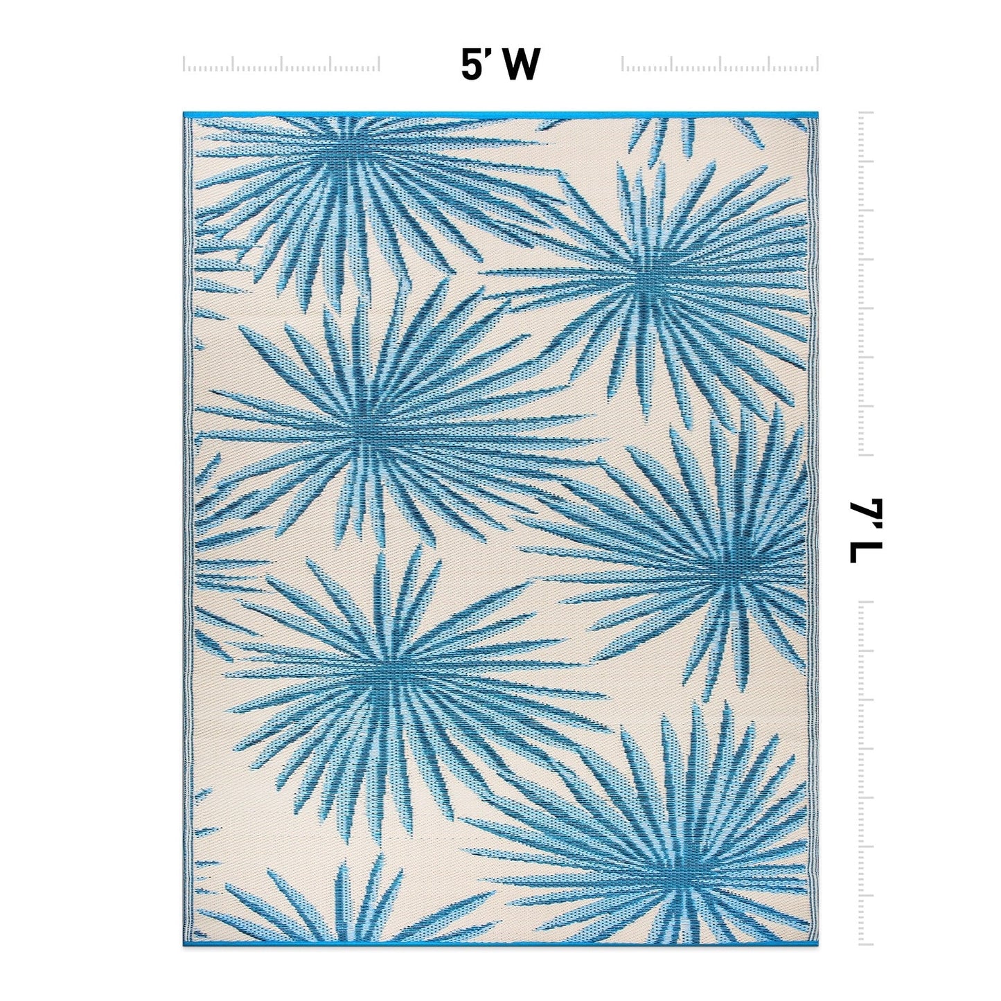 Tapis d'extérieur réversibles en plastique recyclé à motif floral tropical de la World Rug Gallery