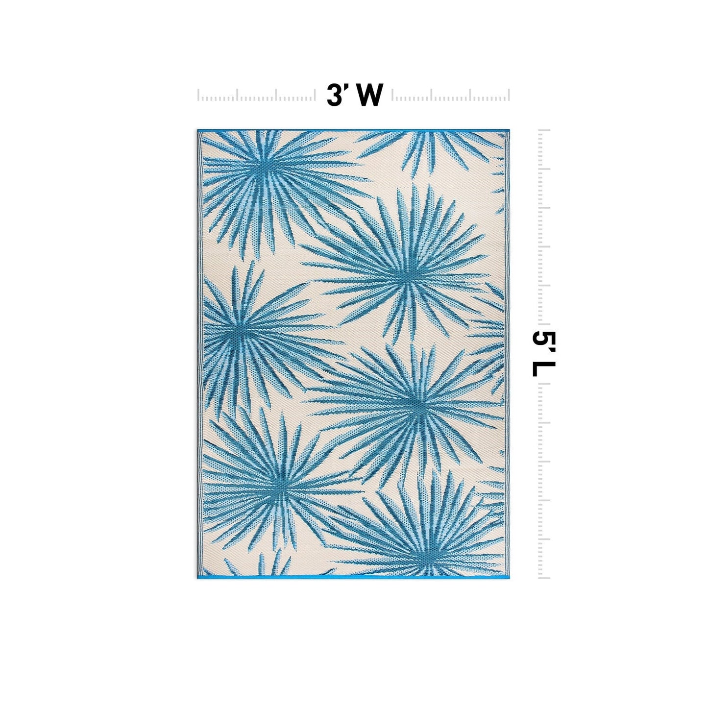 Tapis d'extérieur réversibles en plastique recyclé à motif floral tropical de la World Rug Gallery