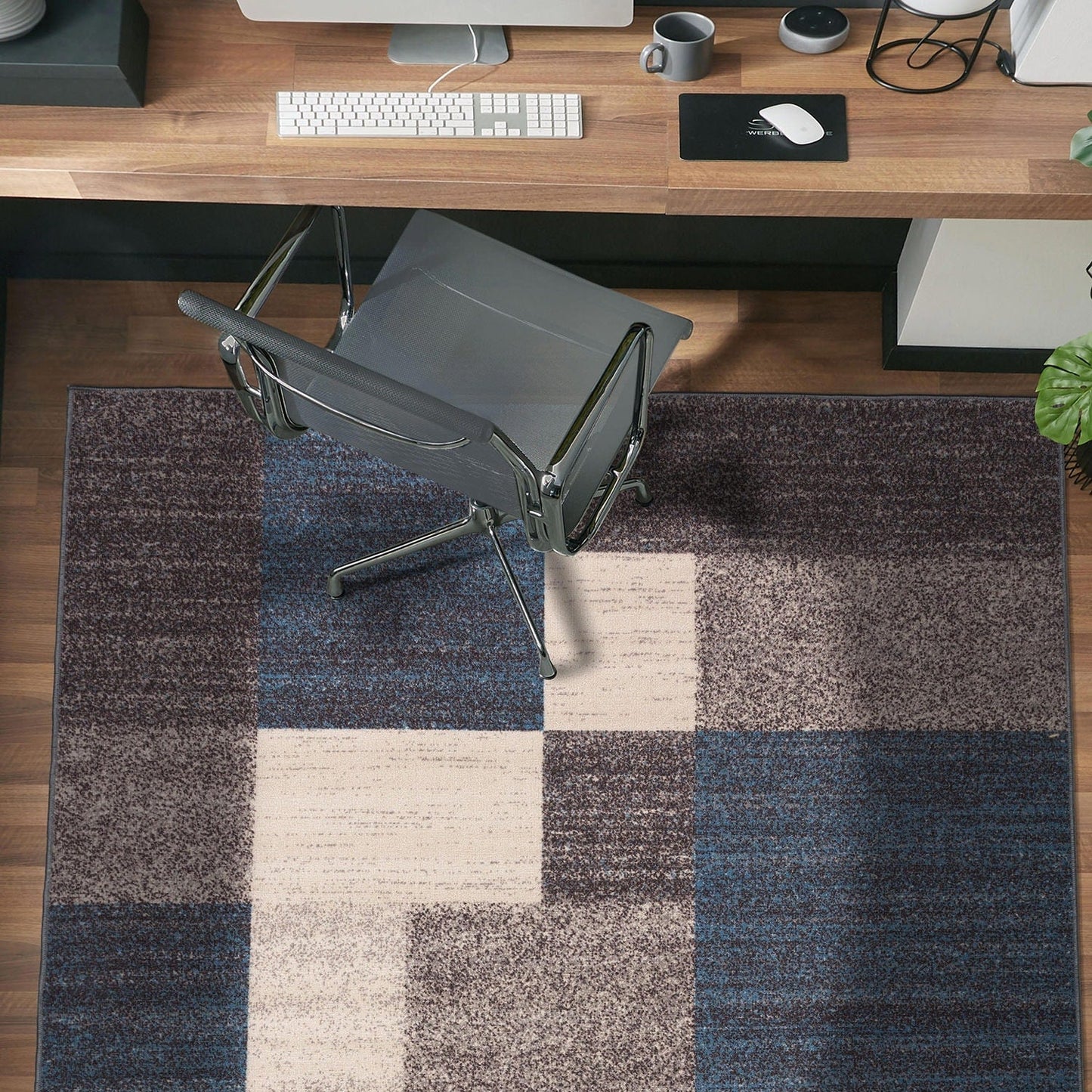 Tapis antidérapant au design moderne de boîtes de la World Rug Gallery