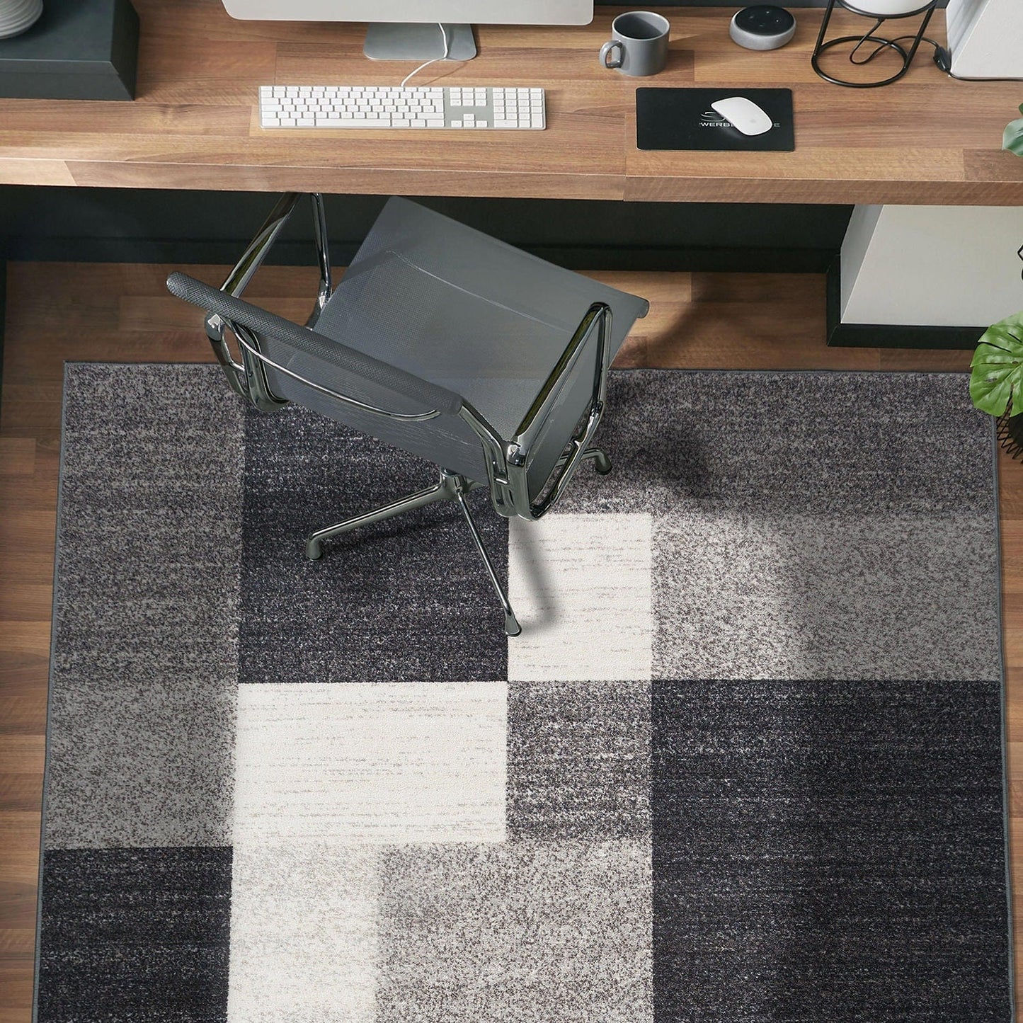 Tapis antidérapant au design moderne de boîtes de la World Rug Gallery