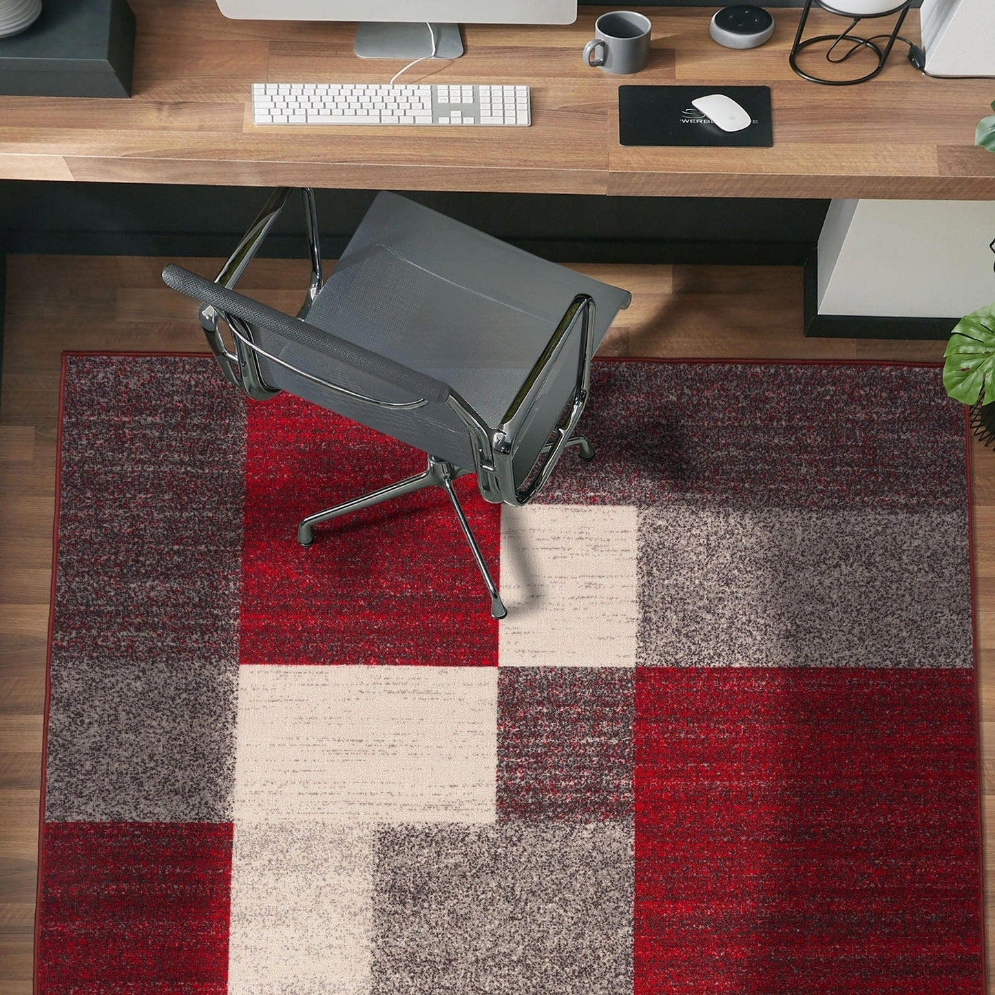 Tapis antidérapant au design moderne de boîtes de la World Rug Gallery