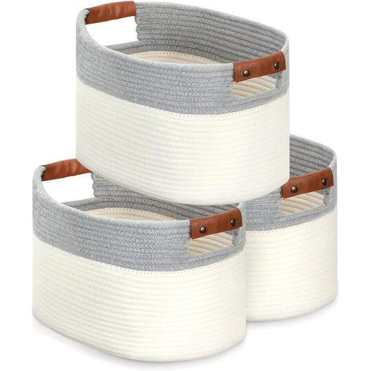 Lot de 3 paniers de rangement tissés