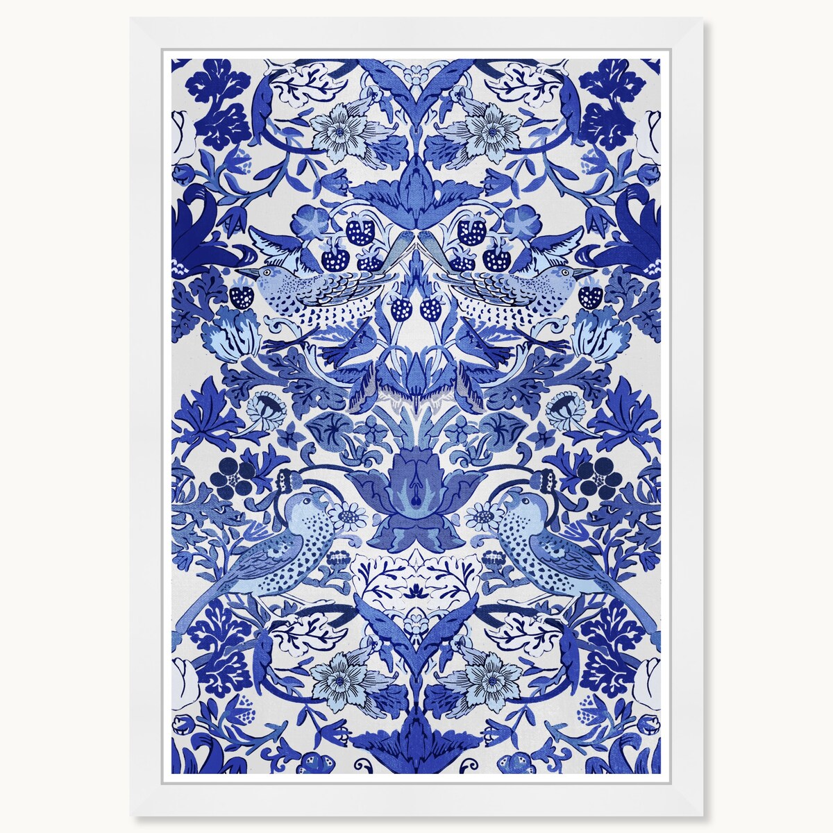 Impressions d'art chinoises tropicales encadrées bleues du Wynwood Studio Tropical Collage