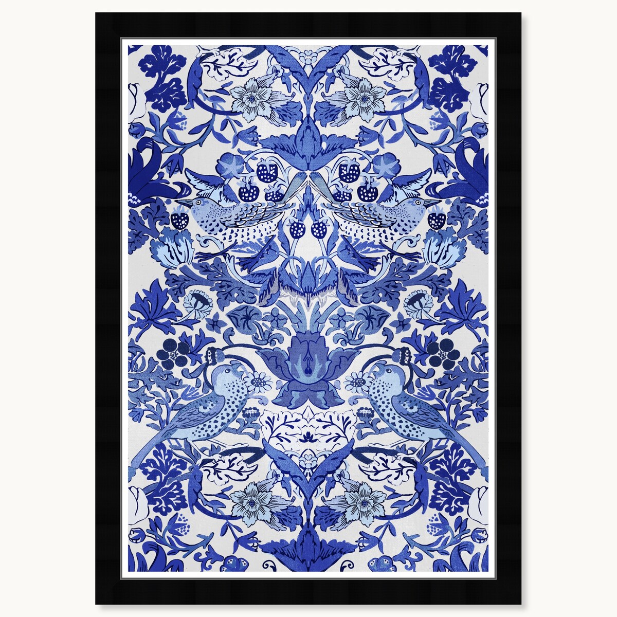 Impressions d'art chinoises tropicales encadrées bleues du Wynwood Studio Tropical Collage