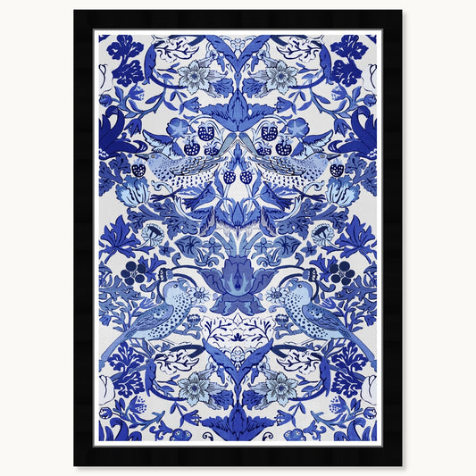 Impressions d'art chinoises tropicales encadrées bleues du Wynwood Studio Tropical Collage