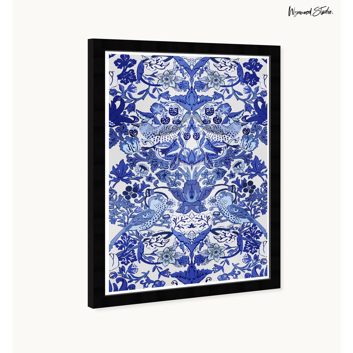 Impressions d'art chinoises tropicales encadrées bleues du Wynwood Studio Tropical Collage