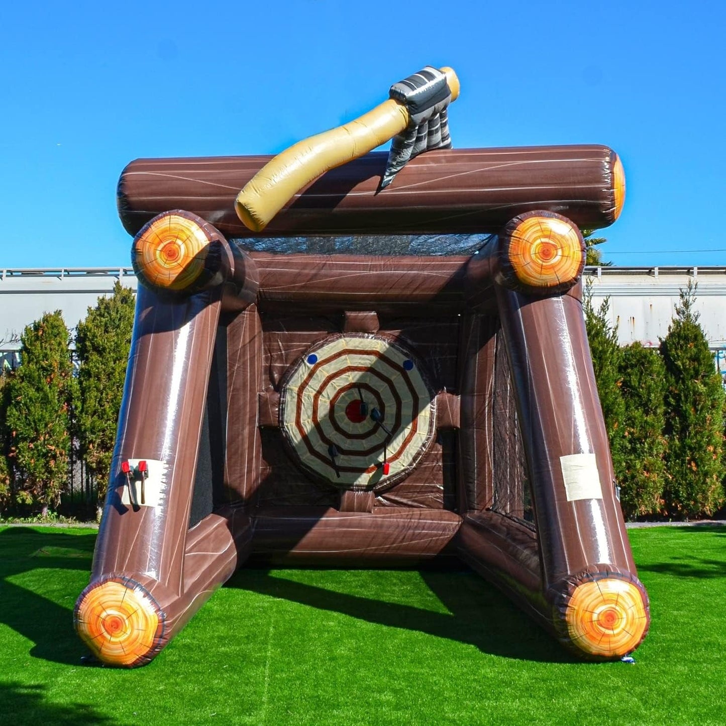 Jeu de lancer de hache gonflable XJUMP avec souffleur d'air et haches en mousse, qualité commerciale, léger, jeu d'extérieur