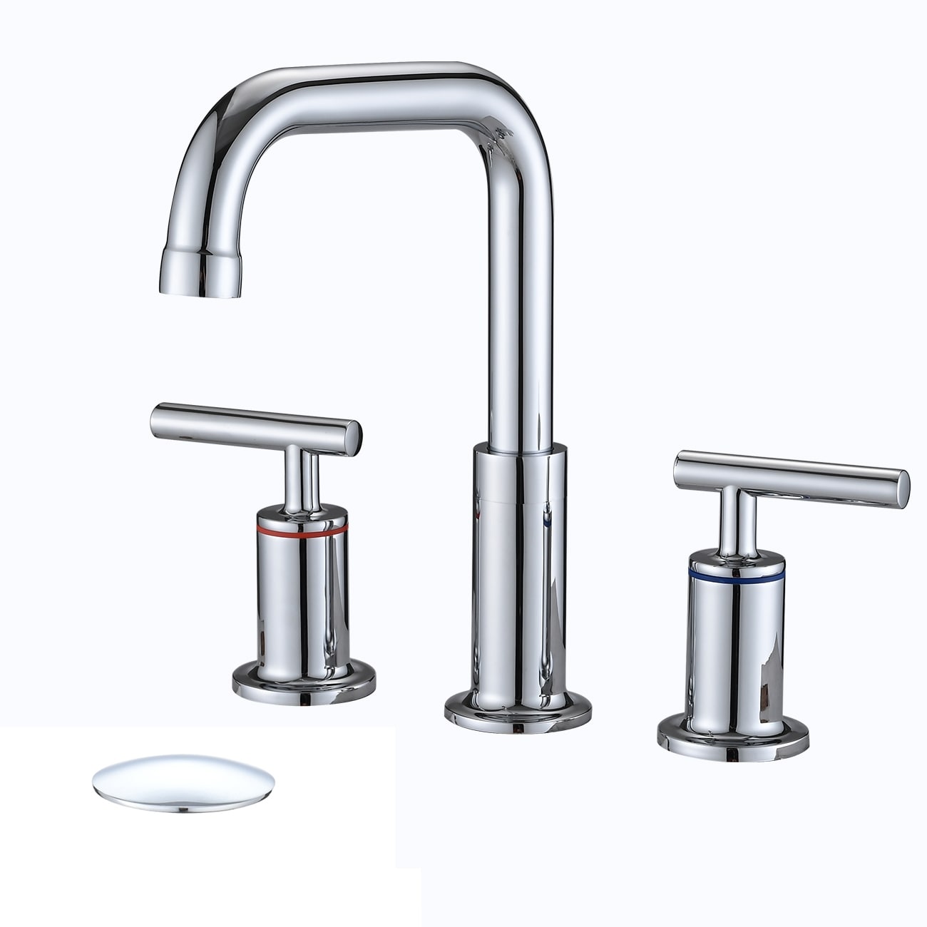 Robinet de lavabo de salle de bain de luxe Yasinu de 8 pouces avec bonde escamotable