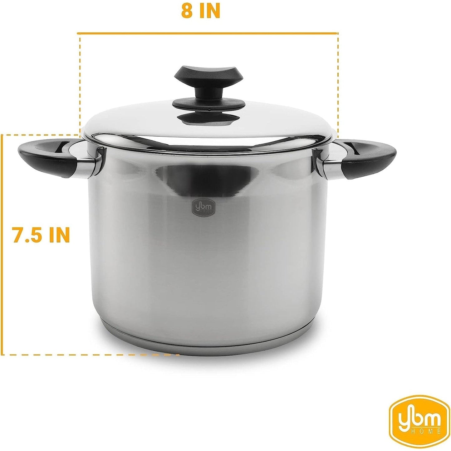 Marmite professionnelle YBM Home en acier inoxydable 18/10, compatible induction