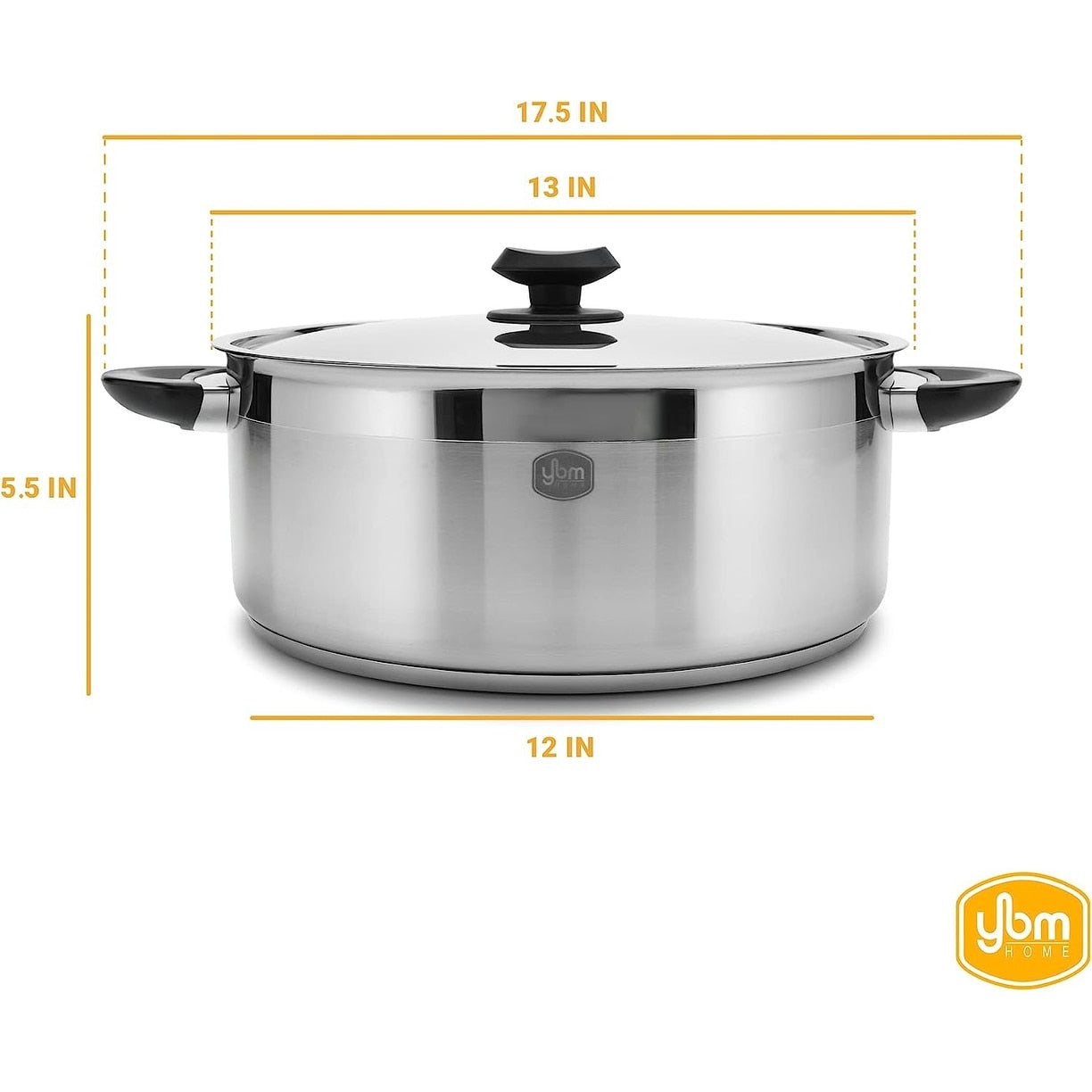 Marmite professionnelle YBM Home en acier inoxydable 18/10, compatible induction
