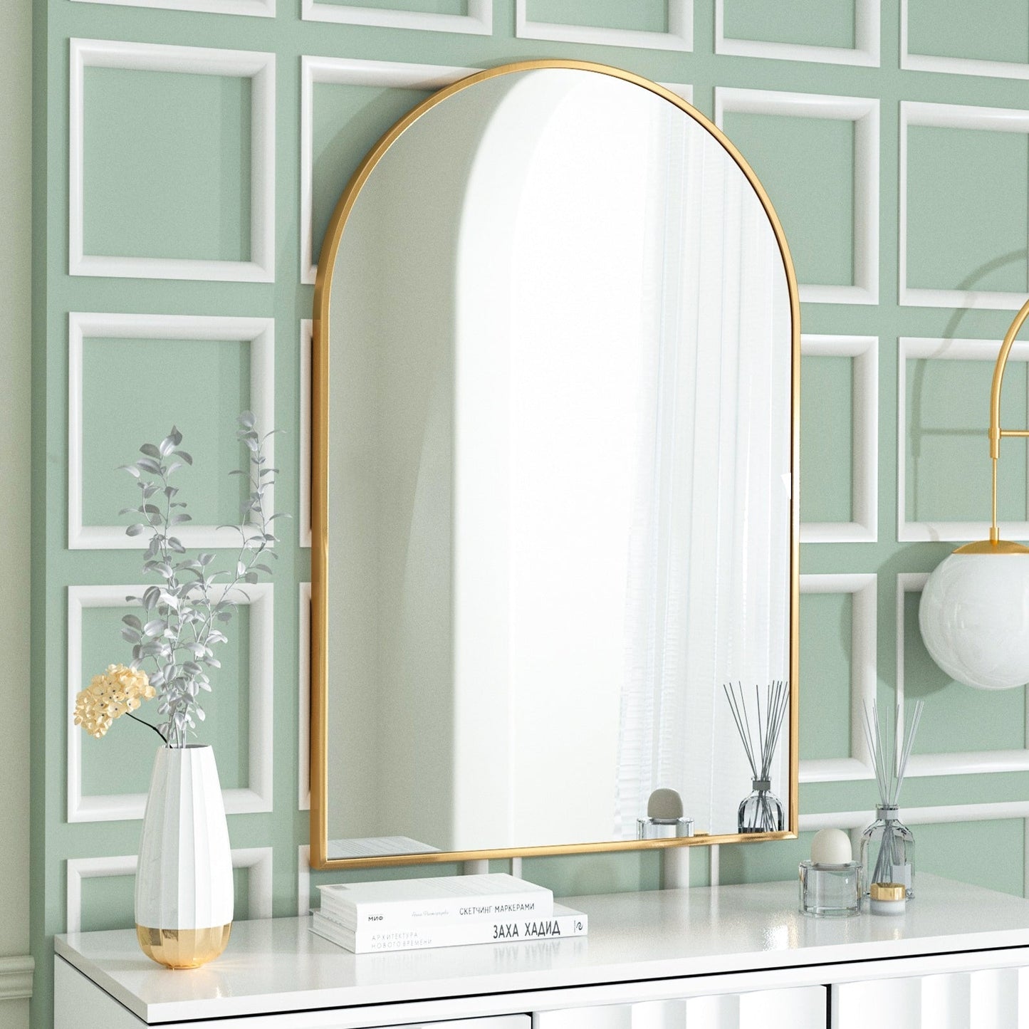 Miroir de salle de bain mural YVANLA Arch