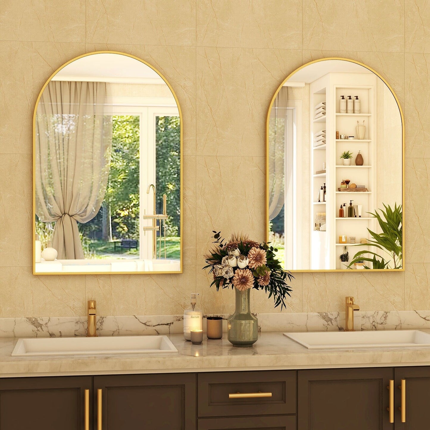 Miroir de salle de bain mural YVANLA Arch