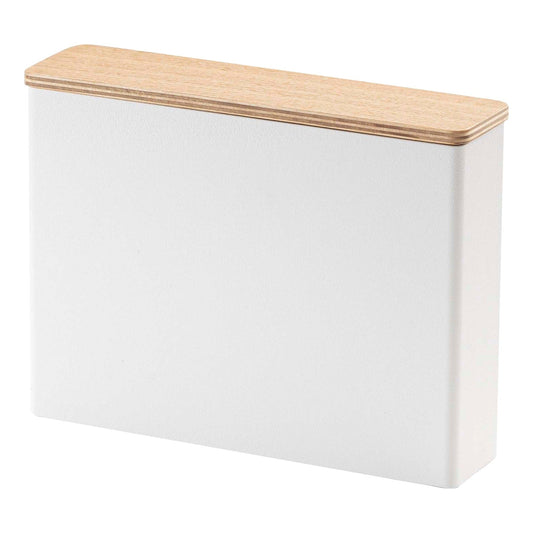 Étui à filtres à café Yamazaki Home - Taille 04, acier et bois, 04 filtres à café, couvercle - L 2,05 x l 8,27 x H 6,1 pouces