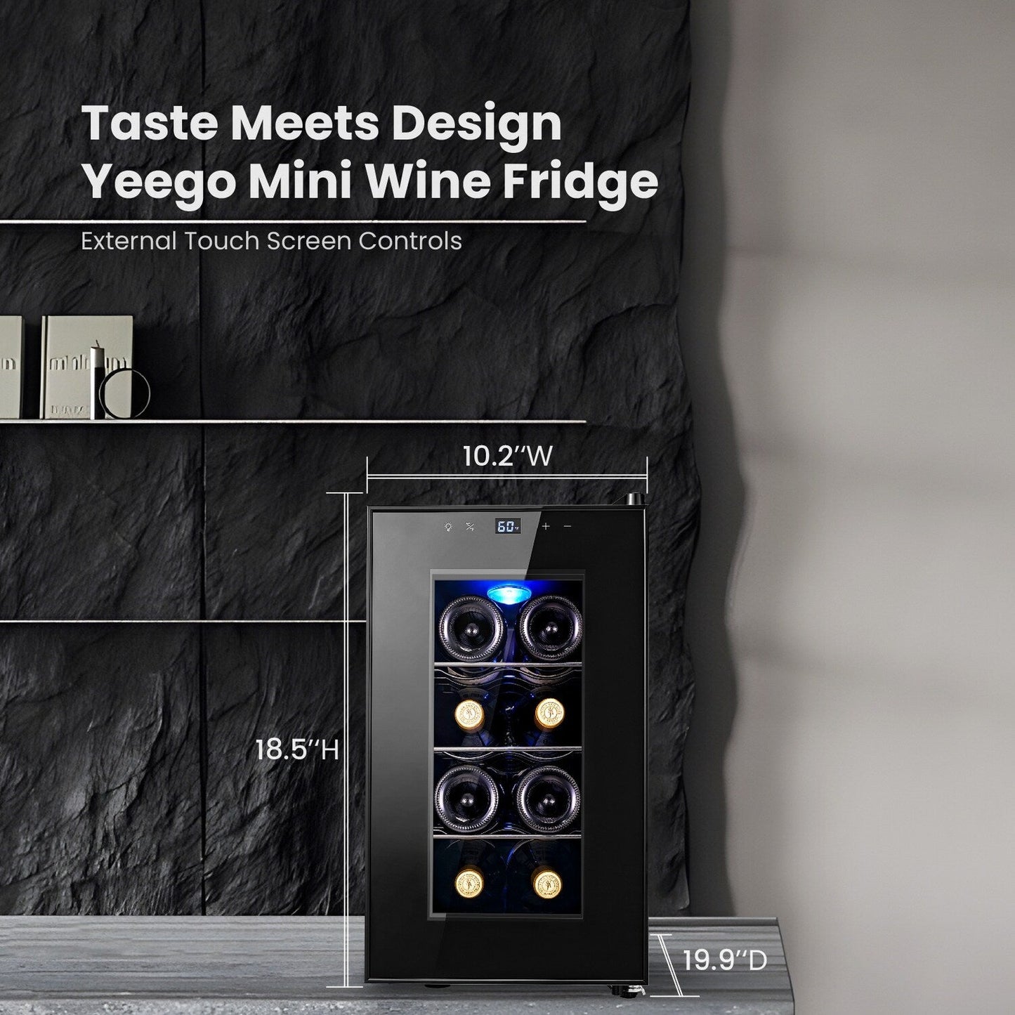 Mini-réfrigérateur à vin Yeego pour 8 bouteilles