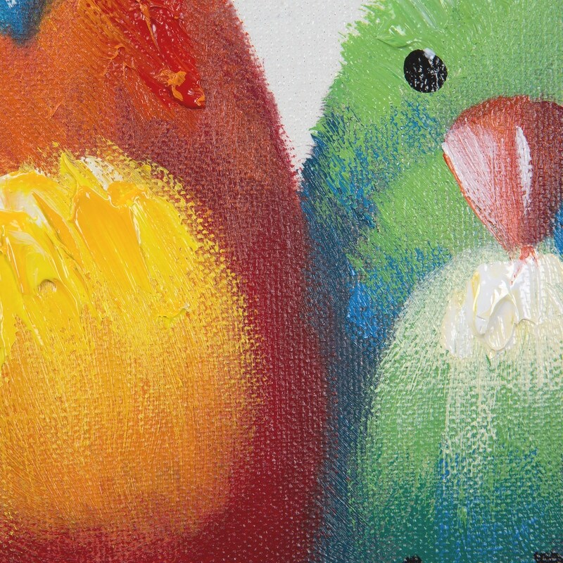Décoration murale originale peinte à la main « Oiseaux sur un fil » de Yosemite Home Decor - multicolore