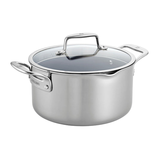 Cocotte hollandaise antiadhésive en acier inoxydable et céramique ZWILLING Clad CFX 6 pintes