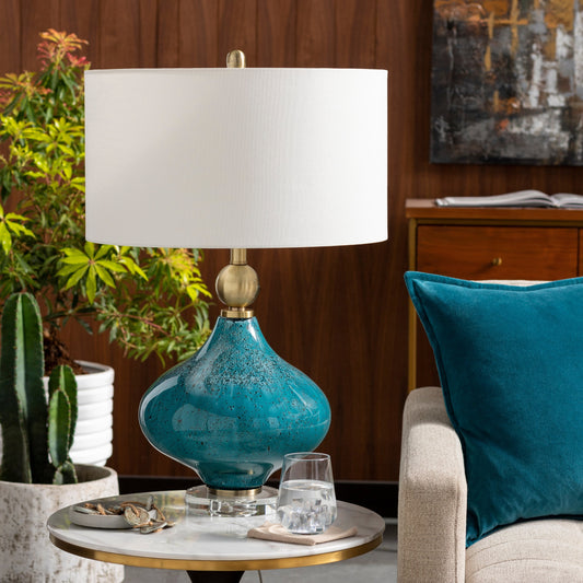 Lampe de table en verre peint Zayaan