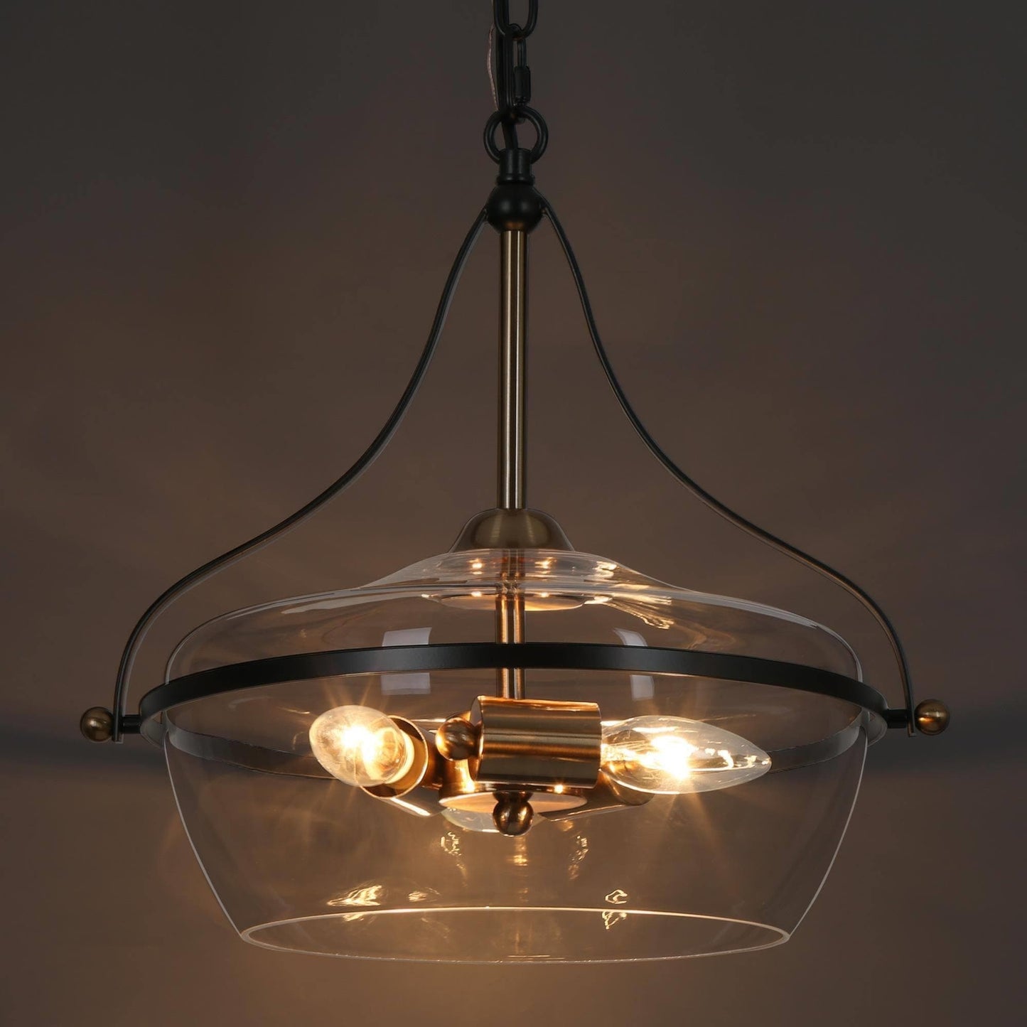 Lustre Zelena moderne de style ferme noir et or, suspension en verre à 3 lumières pour îlot de cuisine et salle à manger