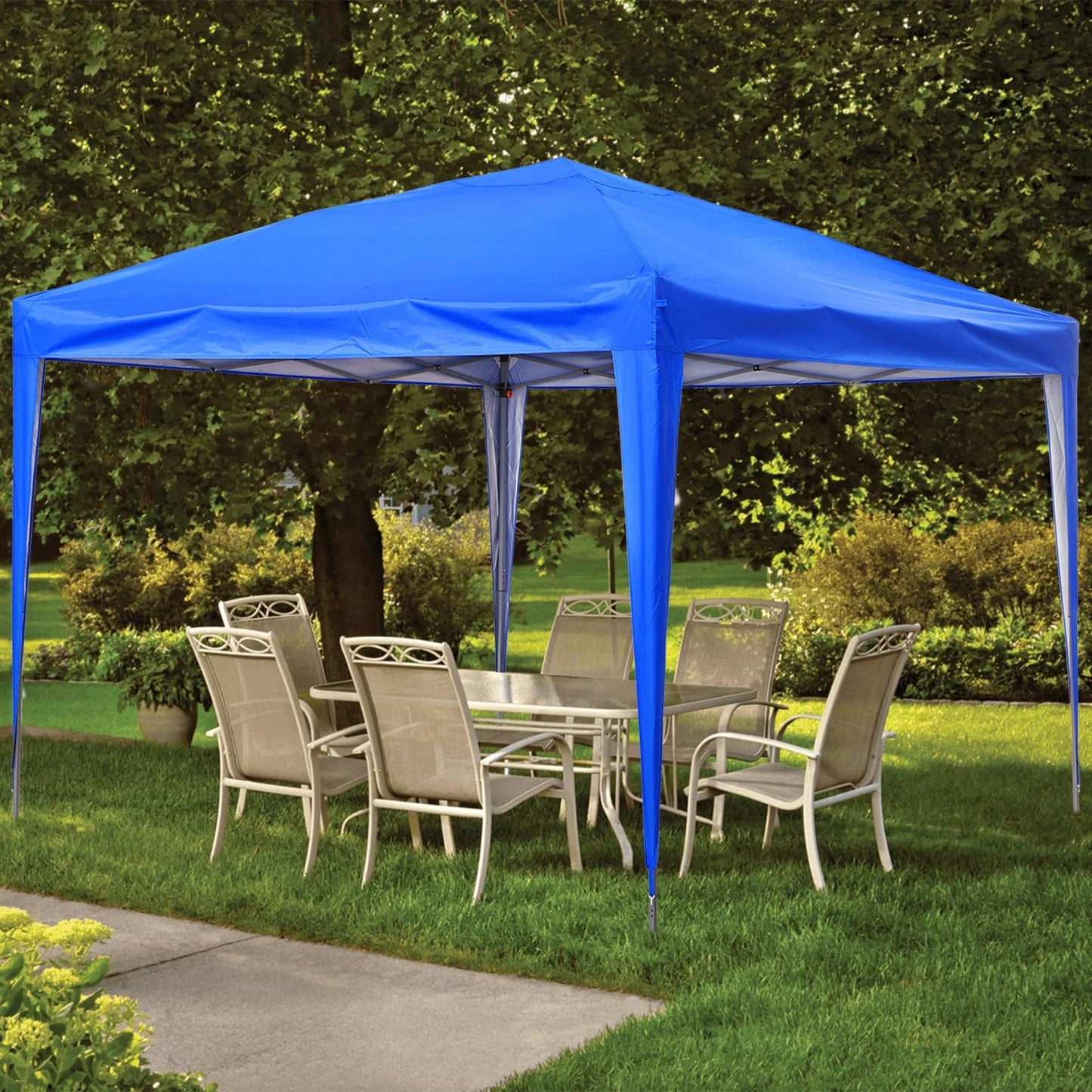 Tente de jardin pliante Zenova 10' x 10' pour extérieur, tonnelle, fête, mariage