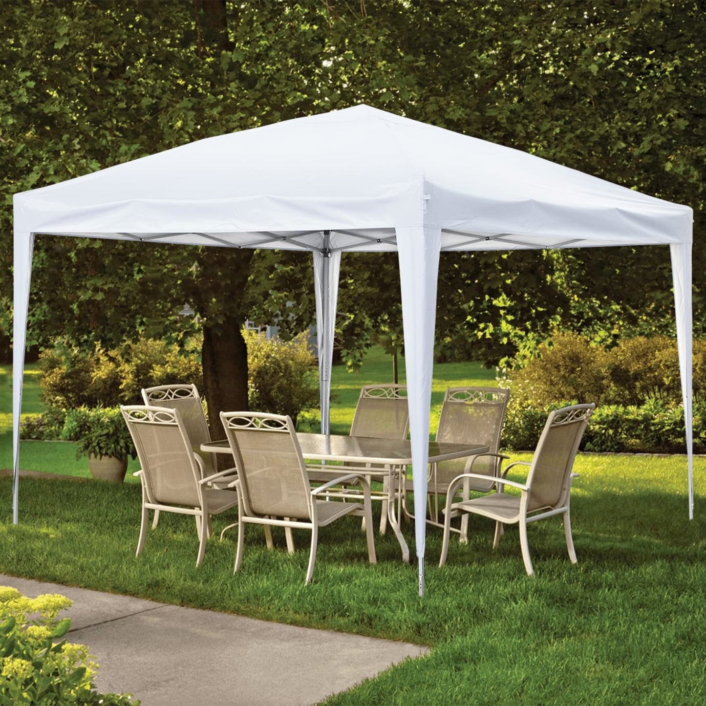 Tente de jardin pliante Zenova 10' x 10' pour extérieur, tonnelle, fête, mariage
