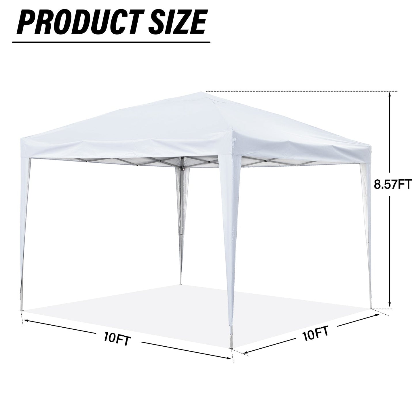 Tente de jardin pliante Zenova 10' x 10' pour extérieur, tonnelle, fête, mariage