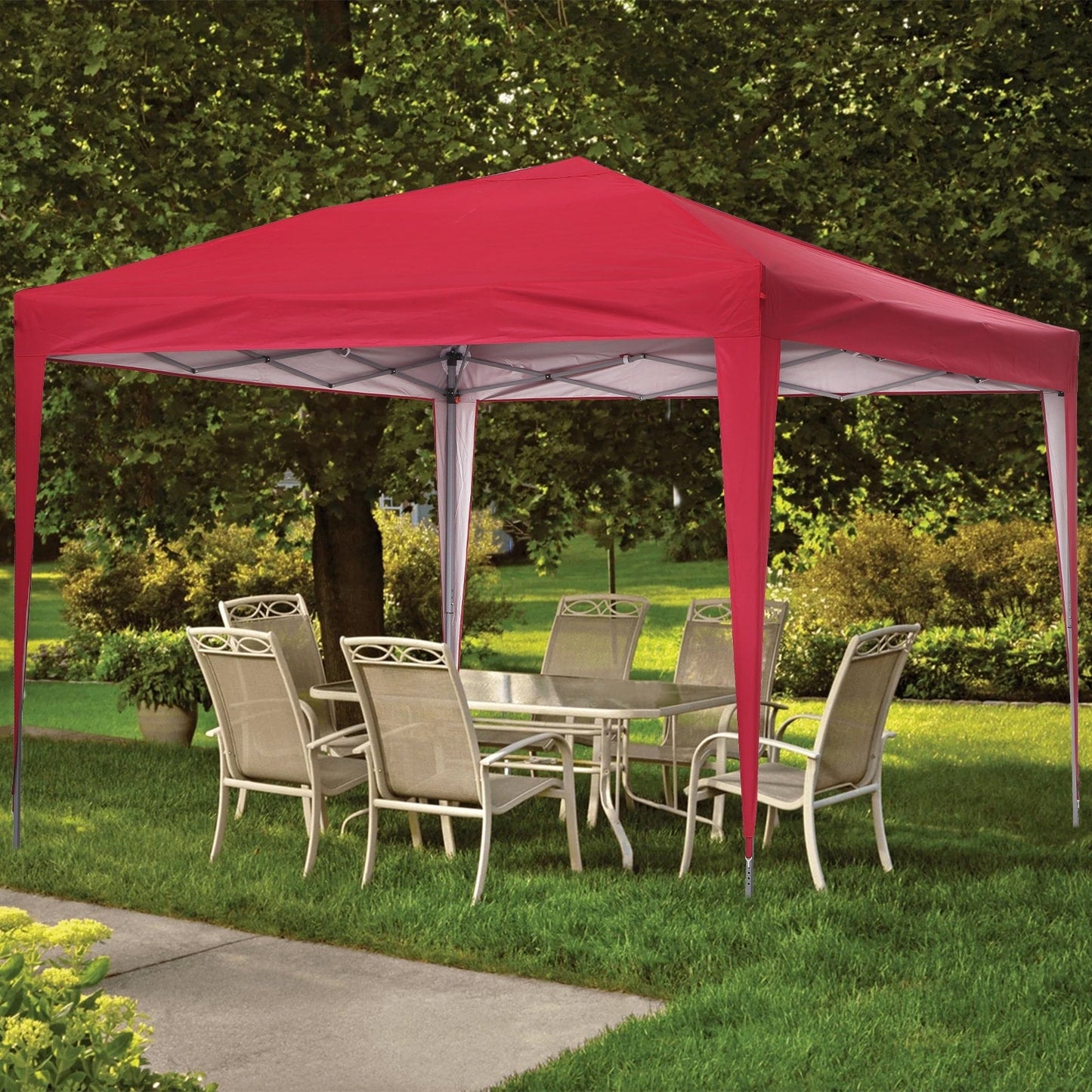 Tente de jardin pliante Zenova 10' x 10' pour extérieur, tonnelle, fête, mariage