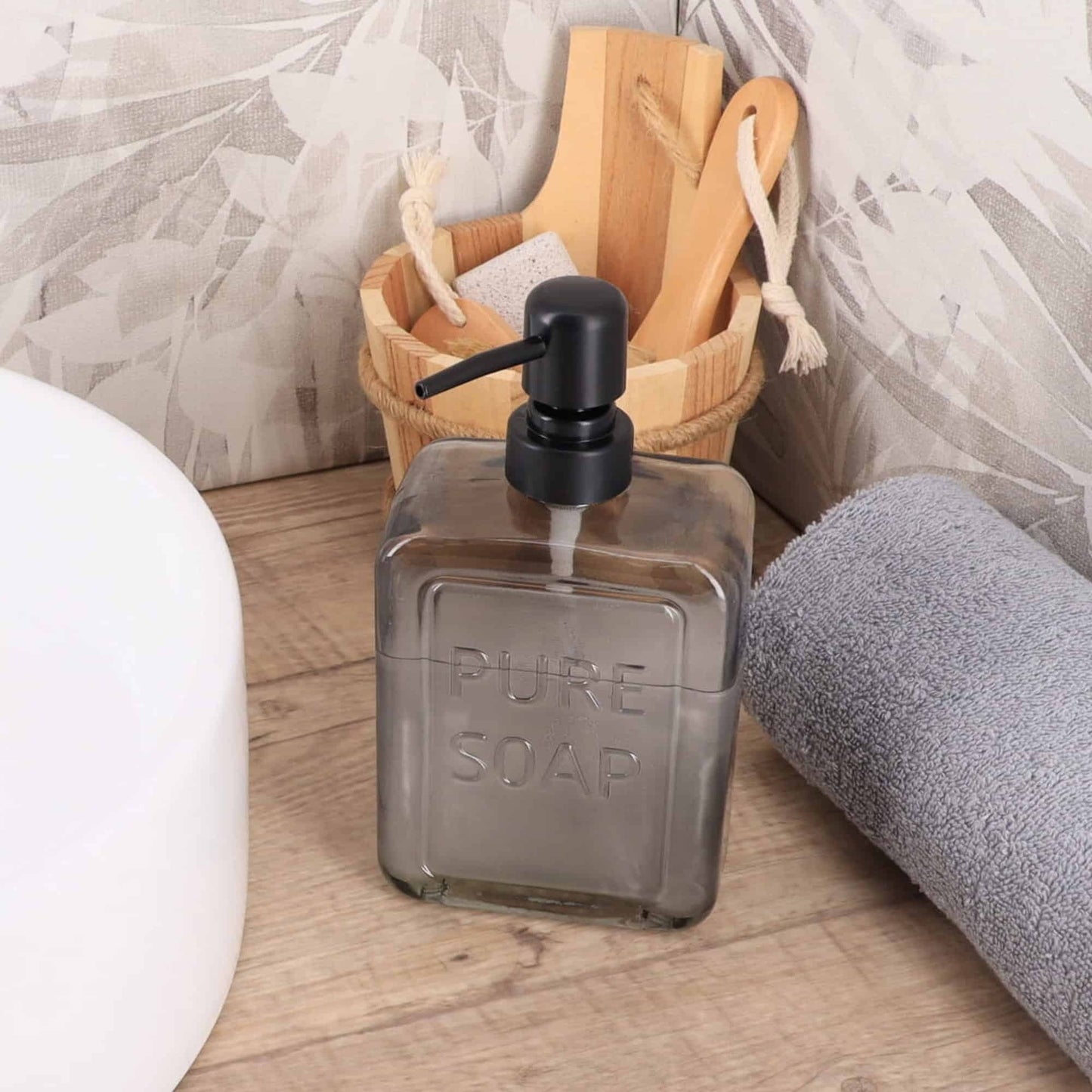 Distributeur de savon en verre vintage PURE SOAP 18 FL OZ - 18 Fl Oz